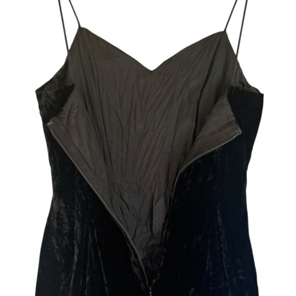 Vintage Womens Alex Evenings Black Velvet Strappy Mini Dress Sz S Whimsigoth - Picture 7 of 9